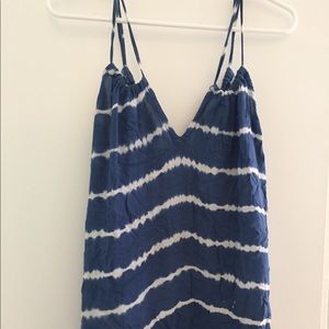 Acacia swimwear cover up blue and white